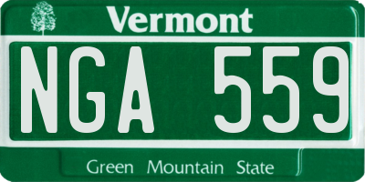 VT license plate NGA559