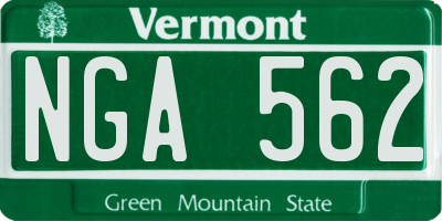 VT license plate NGA562