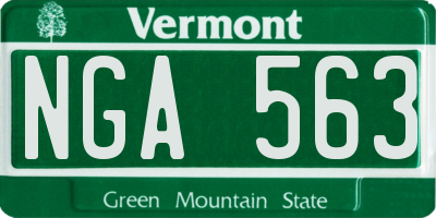 VT license plate NGA563