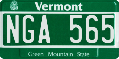 VT license plate NGA565