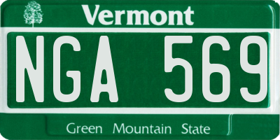 VT license plate NGA569