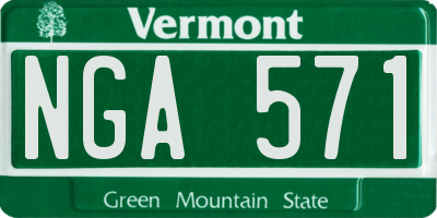 VT license plate NGA571