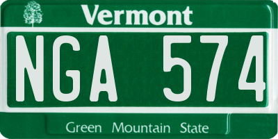 VT license plate NGA574