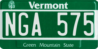 VT license plate NGA575