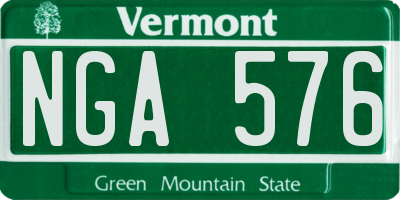 VT license plate NGA576