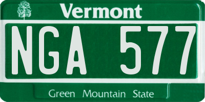 VT license plate NGA577