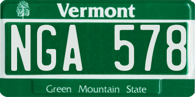 VT license plate NGA578