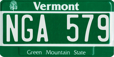 VT license plate NGA579