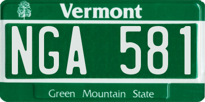 VT license plate NGA581