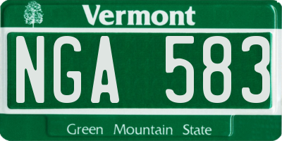 VT license plate NGA583