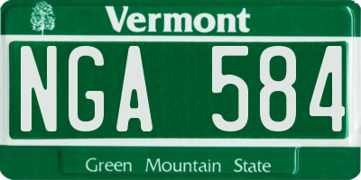 VT license plate NGA584