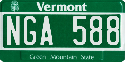 VT license plate NGA588