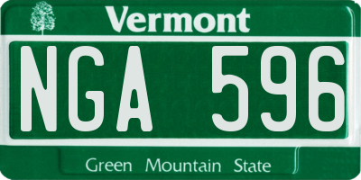 VT license plate NGA596
