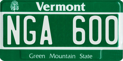 VT license plate NGA600
