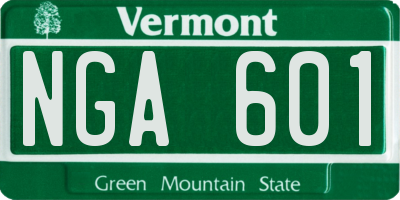 VT license plate NGA601