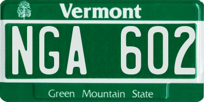 VT license plate NGA602