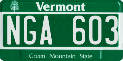 VT license plate NGA603