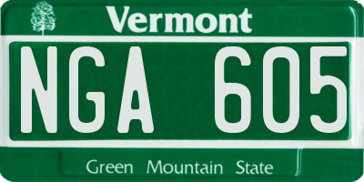 VT license plate NGA605