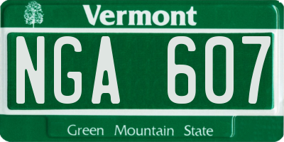 VT license plate NGA607