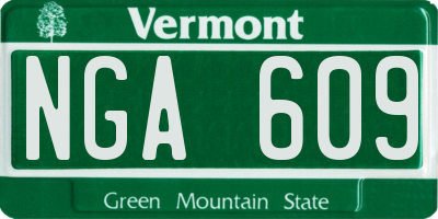 VT license plate NGA609
