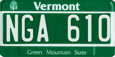 VT license plate NGA610