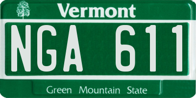 VT license plate NGA611