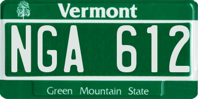 VT license plate NGA612