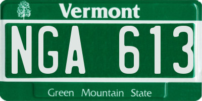 VT license plate NGA613