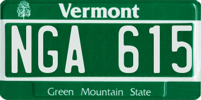 VT license plate NGA615