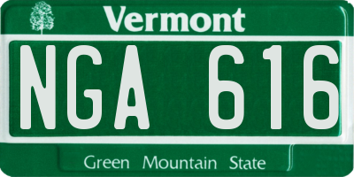 VT license plate NGA616