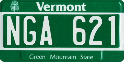 VT license plate NGA621