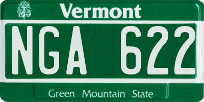 VT license plate NGA622