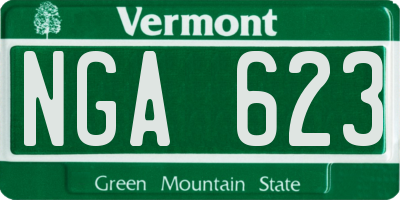 VT license plate NGA623