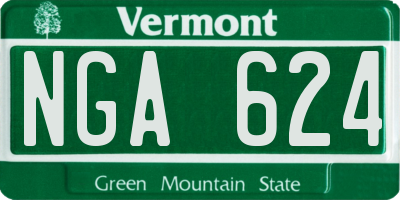 VT license plate NGA624