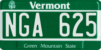 VT license plate NGA625