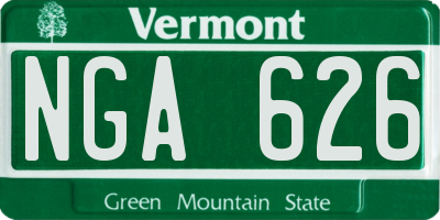VT license plate NGA626