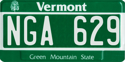 VT license plate NGA629