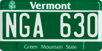 VT license plate NGA630