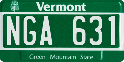 VT license plate NGA631