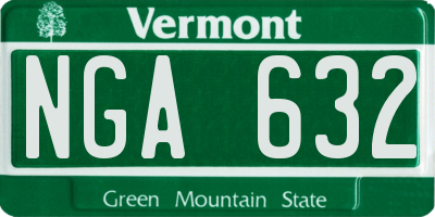 VT license plate NGA632