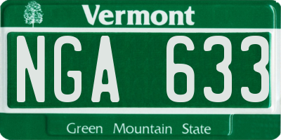 VT license plate NGA633