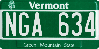 VT license plate NGA634