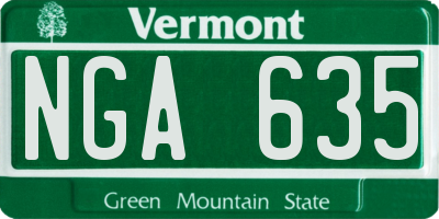 VT license plate NGA635