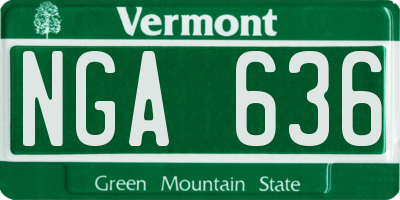 VT license plate NGA636