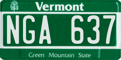 VT license plate NGA637