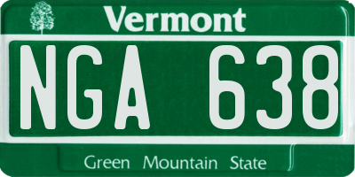 VT license plate NGA638