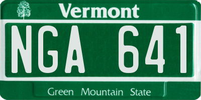 VT license plate NGA641