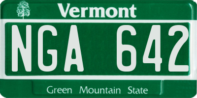 VT license plate NGA642