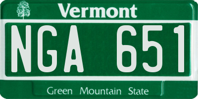 VT license plate NGA651