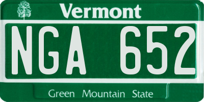 VT license plate NGA652